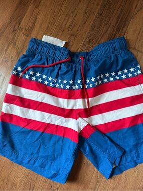 George Blue Elastic Waist Swim Shorts